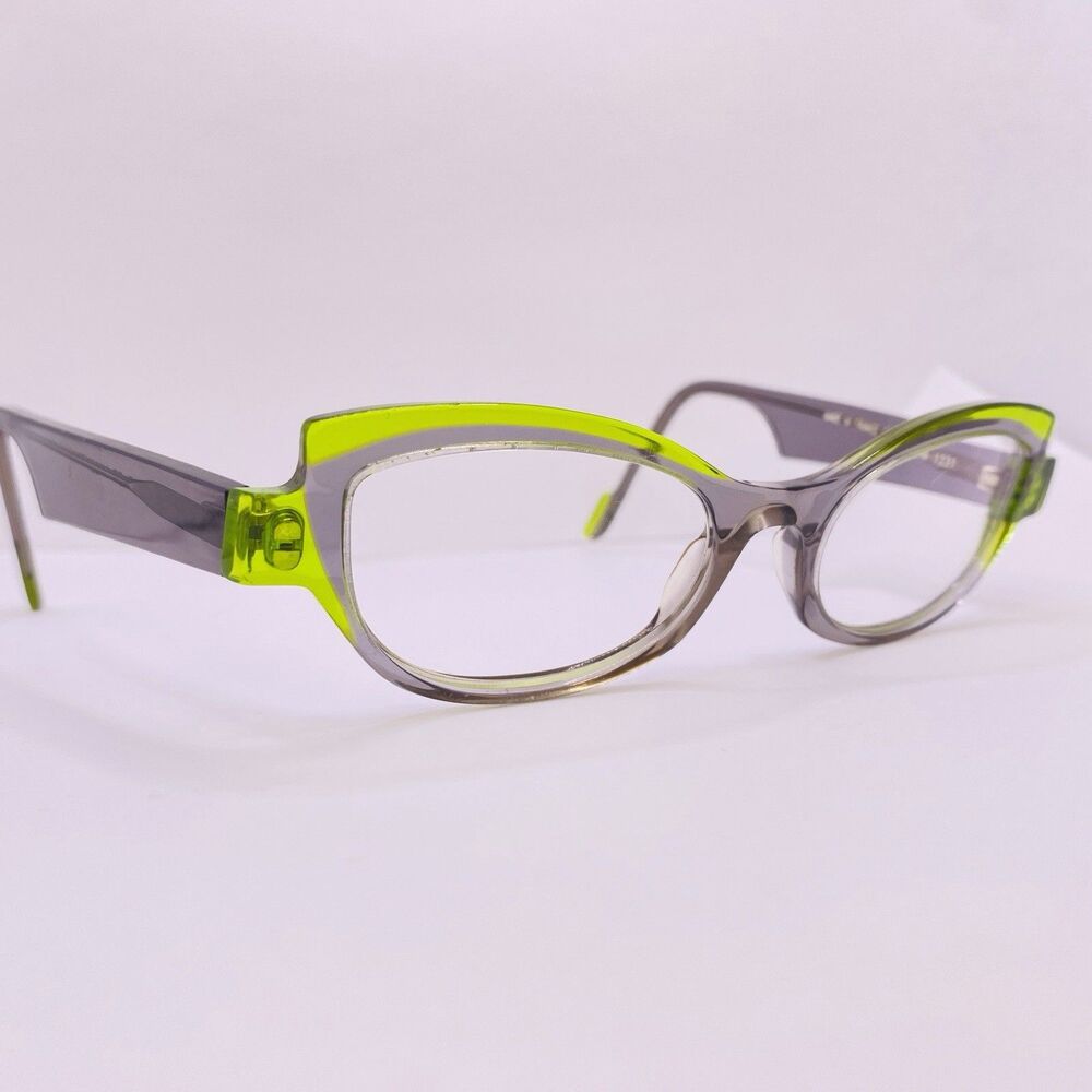 Anne Et Valentin Vadim Eyeglasses Frames France 1231 48 MM Clear Grey Green
